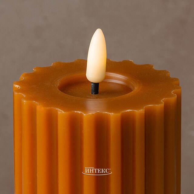 Светодиодная свеча Глен с имитацией пламени 12 см, оранжевая, на батарейках Kaemingk (Кейминг)