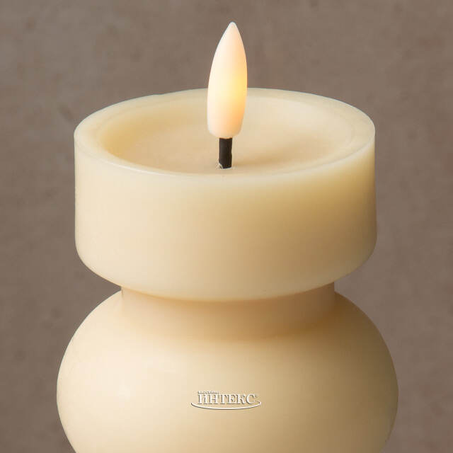 Светодиодная свеча Аттика с имитацией пламени 15 см кремовая, на батарейках Kaemingk (Кейминг)