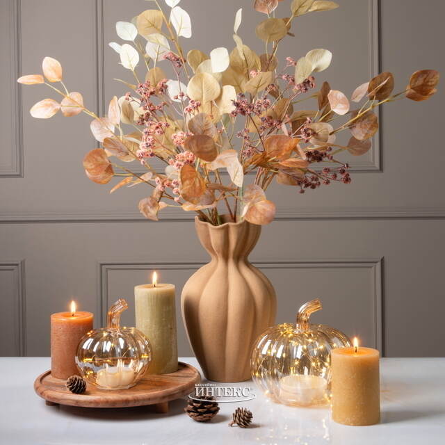 Декоративная свеча Рикардо 10*7 см охровая Koopman