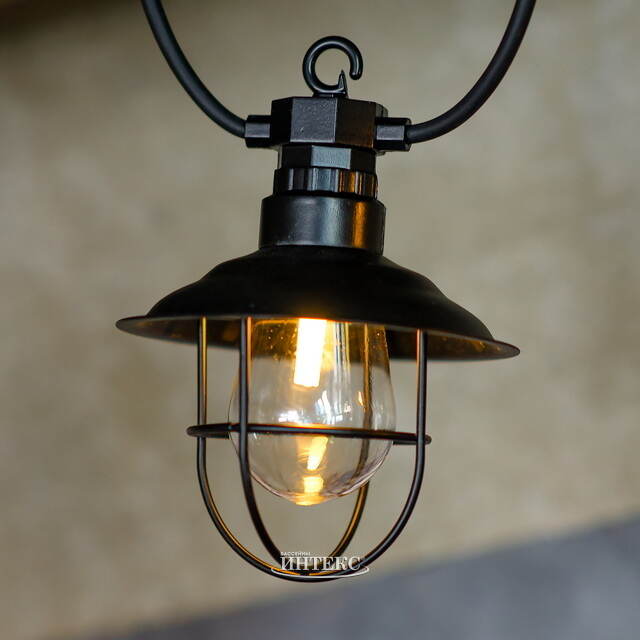 Гирлянда из лампочек Filidella, 10 ламп, теплые белые LED, 4.5 м, черный ПВХ, соединяемая, IP44 Kaemingk (Кейминг)