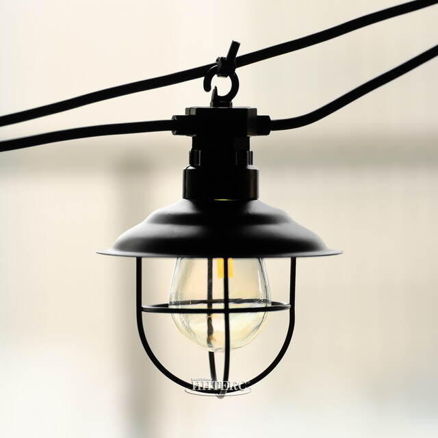 Гирлянда из лампочек Filidella, 10 ламп, теплые белые LED, 4.5 м, черный ПВХ, соединяемая, IP44 Kaemingk (Кейминг)