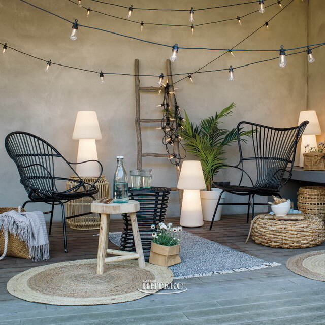 Гирлянда из лампочек Ретро, 20 ламп, теплые белые LED, 9.5 м, черный ПВХ, соединяемая, IP44 Kaemingk