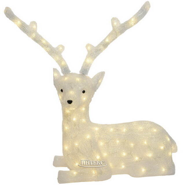 Светодиодный олень Стэнли на отдыхе 64 см, 100 теплых/холодных белых LED ламп, IP44 Kaemingk