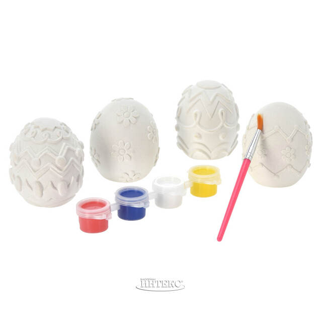 Пасхальные украшения Яйца для раскрашивания Flowers 6 см, 4 шт Koopman