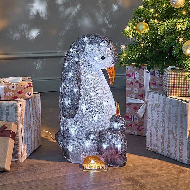 Акриловая фигура Пингвин с Малышом 47 см, 60 LED ламп, IP44 Kaemingk