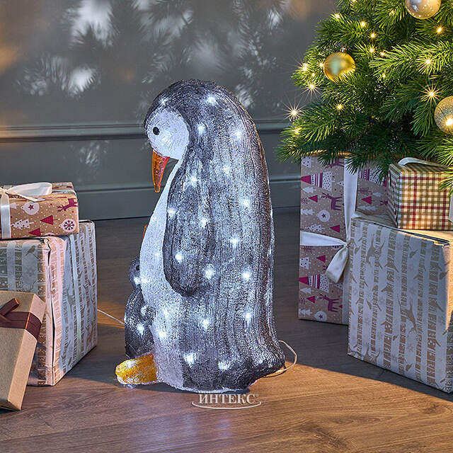 Акриловая фигура Пингвин с Малышом 47 см, 60 LED ламп, IP44 Kaemingk