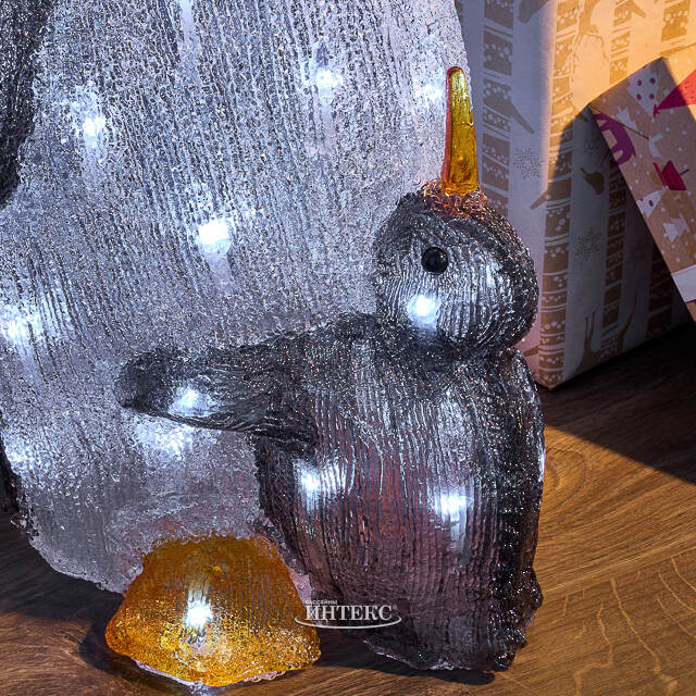 Акриловая фигура Пингвин с Малышом 47 см, 60 LED ламп, IP44 Kaemingk