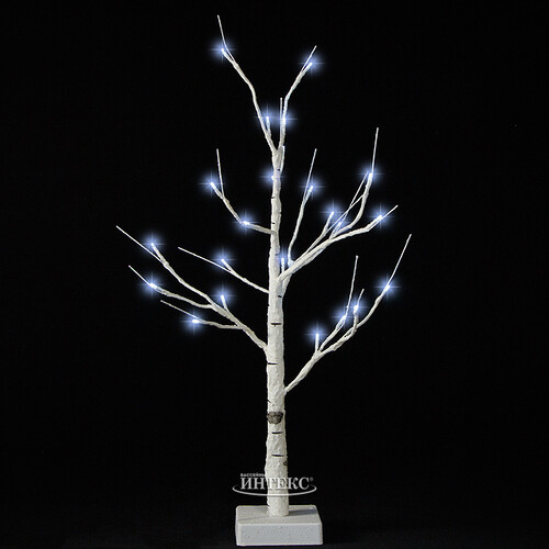 Светодиодное дерево Березка 60 см, 24 холодных белых LED ламп, IP44 Kaemingk