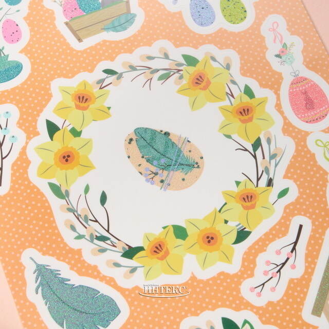 Пасхальные наклейки Тёплая Весна 29*20 см, 2 листа Koopman (Купман)