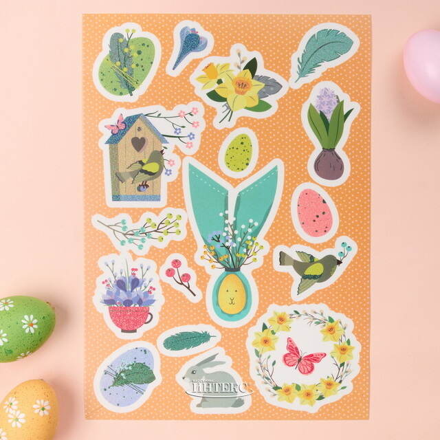 Пасхальные наклейки Тёплая Весна 29*20 см, 2 листа Koopman (Купман)