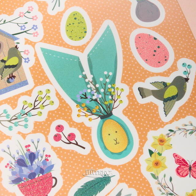 Пасхальные наклейки Тёплая Весна 29*20 см, 2 листа Koopman (Купман)
