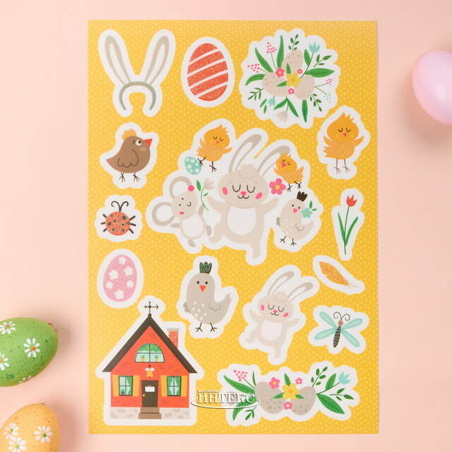 Пасхальные наклейки Яркая Весна 29*20 см, 2 листа Koopman (Купман)