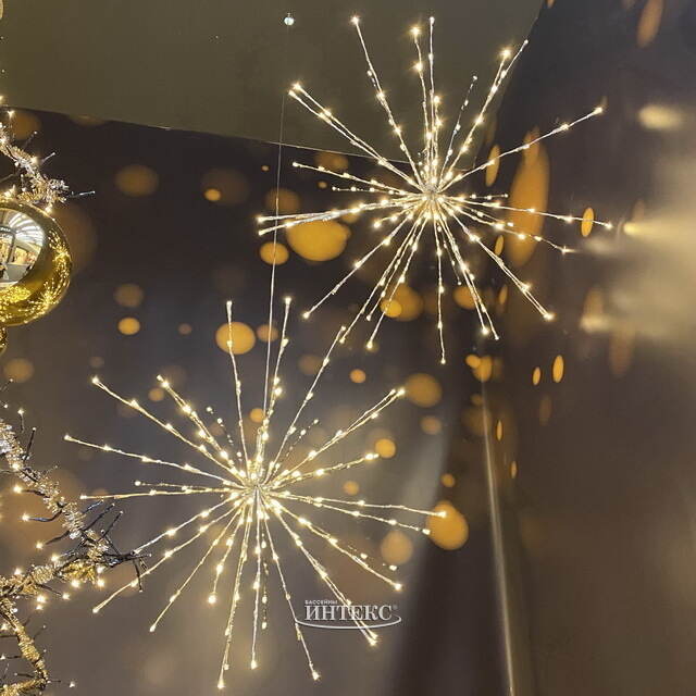 Светодиодное украшение Полярная Звезда серебряная 70 см, 180 теплых белых LED ламп, контроллер, IP44 Kaemingk