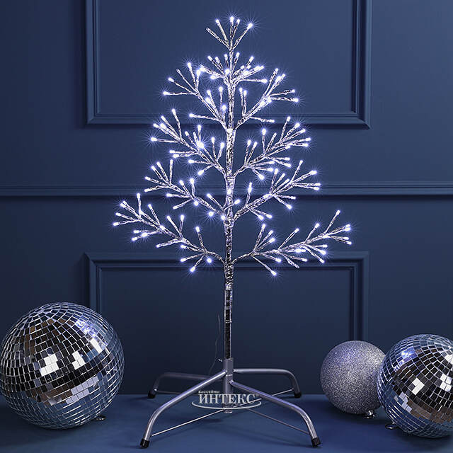 Светодиодное дерево Lausanne Silver 78 см, 140 холодных белых LED ламп с мерцанием, IP44 Kaemingk (Кейминг)