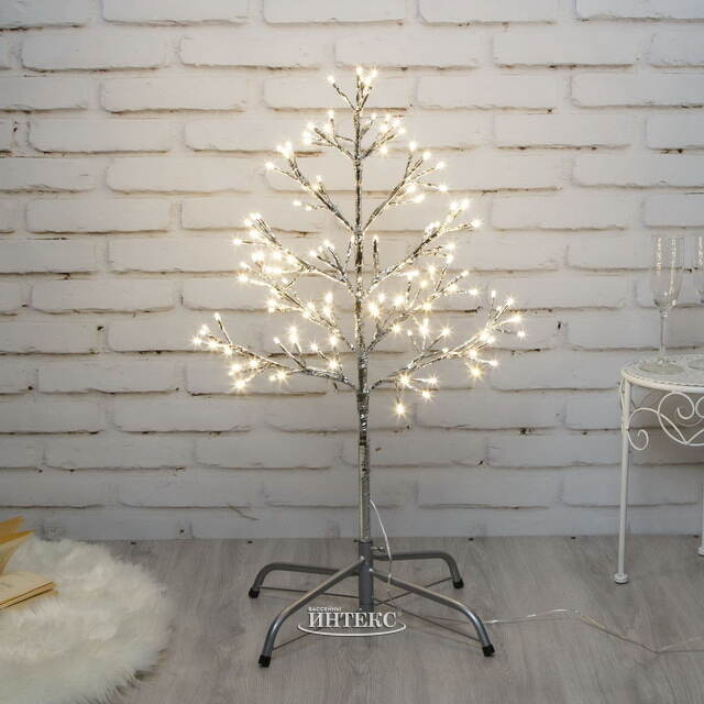 Светодиодное дерево Lausanne Silver 78 см, 140 теплых белых LED ламп с мерцанием, IP44 Kaemingk