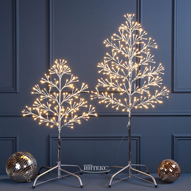 Светодиодное дерево Lausanne Silver 78 см, 140 теплых белых LED ламп с мерцанием, IP44 Kaemingk