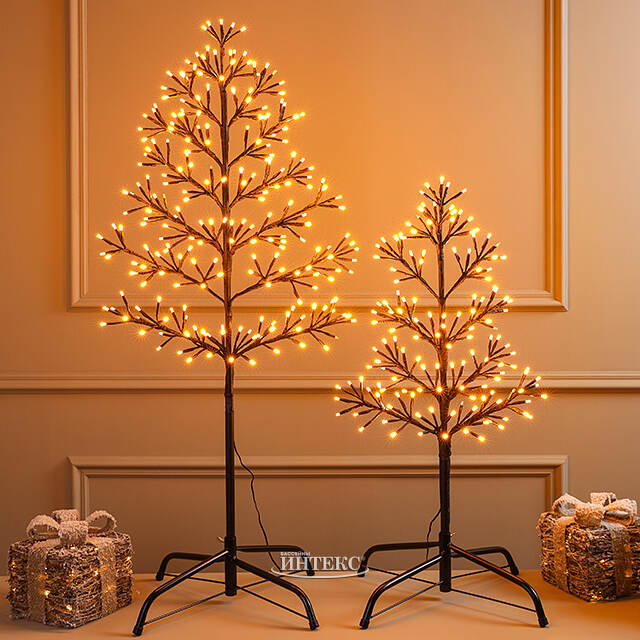Светодиодное дерево Lausanne Black 108 см, 230 экстра теплых белых LED ламп с мерцанием, IP44 Kaemingk