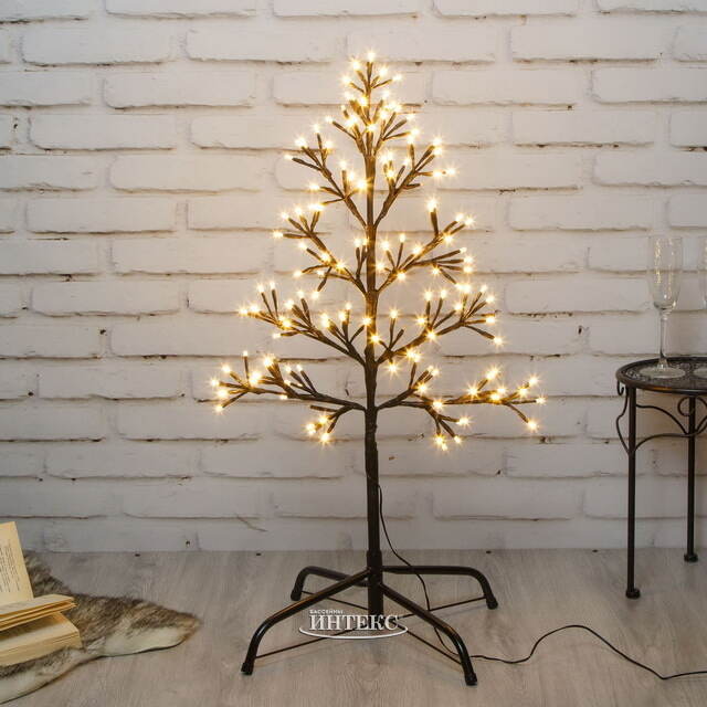 Светодиодное дерево Лозанна 78 см чёрное, 140 экстра теплых белых LED ламп с мерцанием, IP44 Kaemingk (Кейминг)