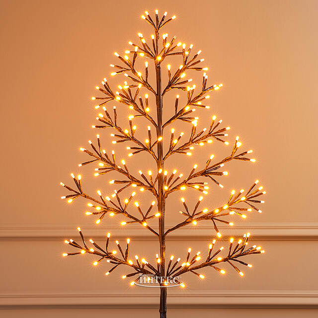 Светодиодное дерево Lausanne Black 108 см, 230 экстра теплых белых LED ламп с мерцанием, IP44 Kaemingk