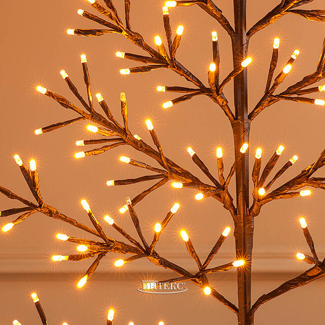 Светодиодное дерево Lausanne Black 108 см, 230 экстра теплых белых LED ламп с мерцанием, IP44 Kaemingk