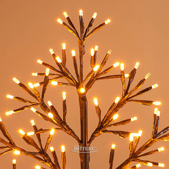 Светодиодное дерево Lausanne Black 108 см, 230 экстра теплых белых LED ламп с мерцанием, IP44 Kaemingk