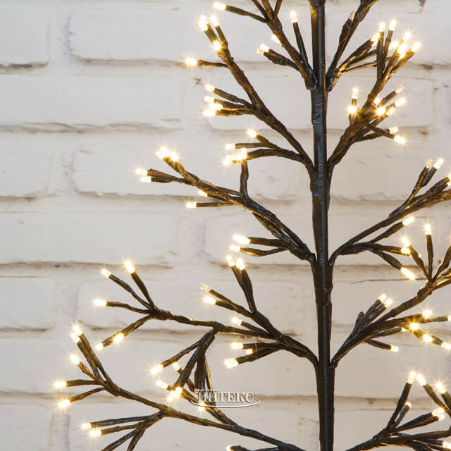 Светодиодное дерево Lausanne Black 108 см, 230 экстра теплых белых LED ламп с мерцанием, IP44 Kaemingk