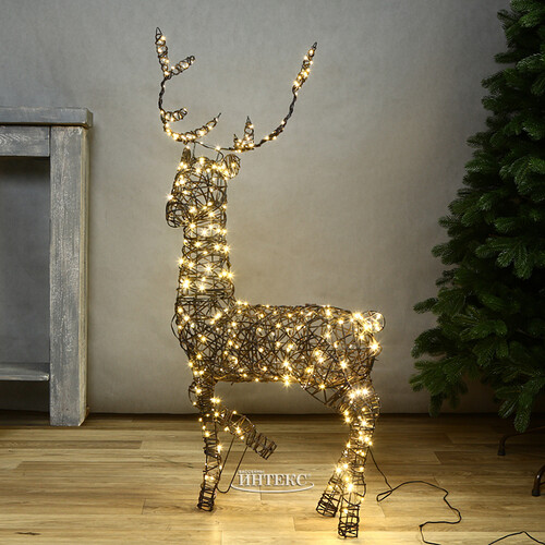 Светящийся олень Гэвин 124 см, 360 теплых белых LED ламп, IP44 Kaemingk