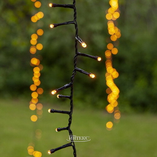 Гирлянда на дерево Каскад 80 см*18 шт, 576 теплых/экстра теплых LED ламп, черный ПВХ, IP44 Kaemingk