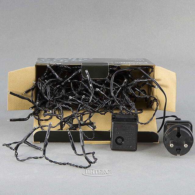 Светодиодная гирлянда Объемная 120 холодных белых LED ламп 9 м, черный ПВХ, контроллер, IP44 Kaemingk