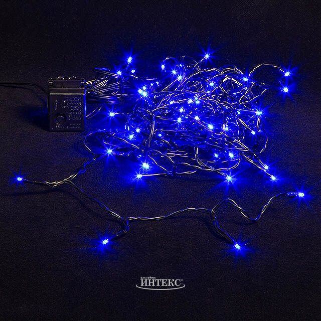 Светодиодная гирлянда Объемная 120 синих LED ламп 9 м, черный ПВХ, контроллер, IP44 Kaemingk (Кейминг)