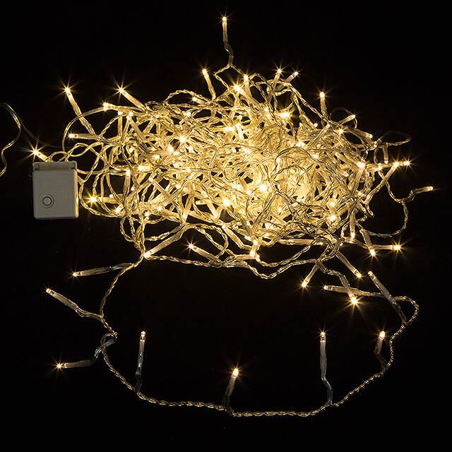 Светодиодная гирлянда нить Объемная 36 м, 480 теплых белых LED ламп, прозрачный ПВХ, диммер, IP44 Kaemingk (Кейминг)