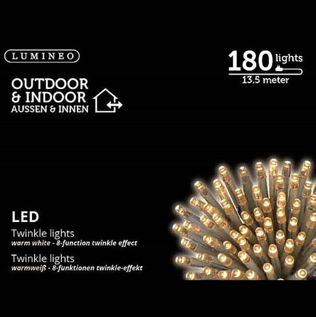 Светодиодная гирлянда Объемная 13.5 м, 180 теплых белых LED ламп, прозрачный ПВХ, контроллер Kaemingk (Кейминг)