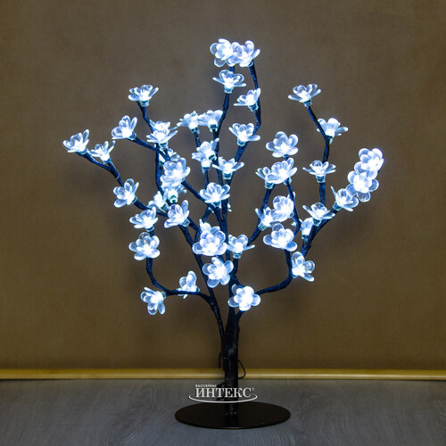 Светодиодное дерево Цветущая Яблоня 45 см, 48 холодных белых LED ламп, IP44 Kaemingk