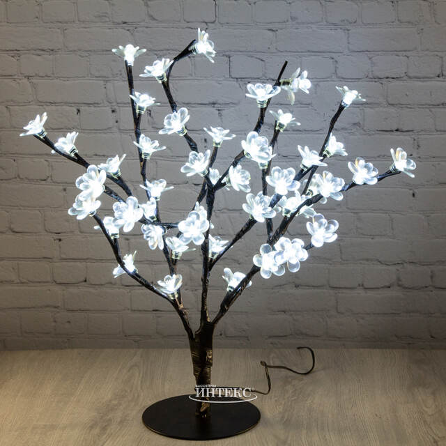 Светодиодное дерево Цветущая Яблоня 45 см, 48 холодных белых LED ламп, IP44 Kaemingk (Кейминг)