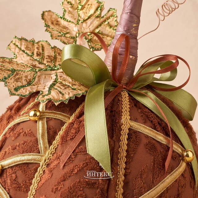 Декоративное украшение Тыква Микеле 23 см коричневая Winter Deco