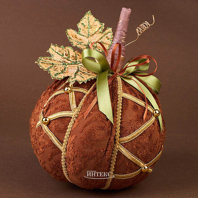 Декоративное украшение Тыква Микеле 23 см коричневая Winter Deco