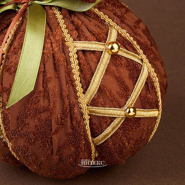 Декоративное украшение Тыква Микеле 23 см коричневая Winter Deco