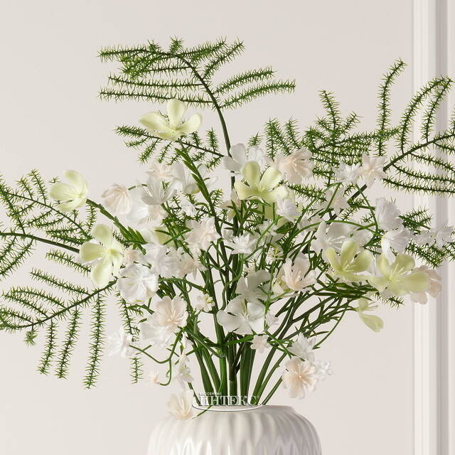 Искусственный букет Wild Flowers - Белые Росы 43 см Summer Deco