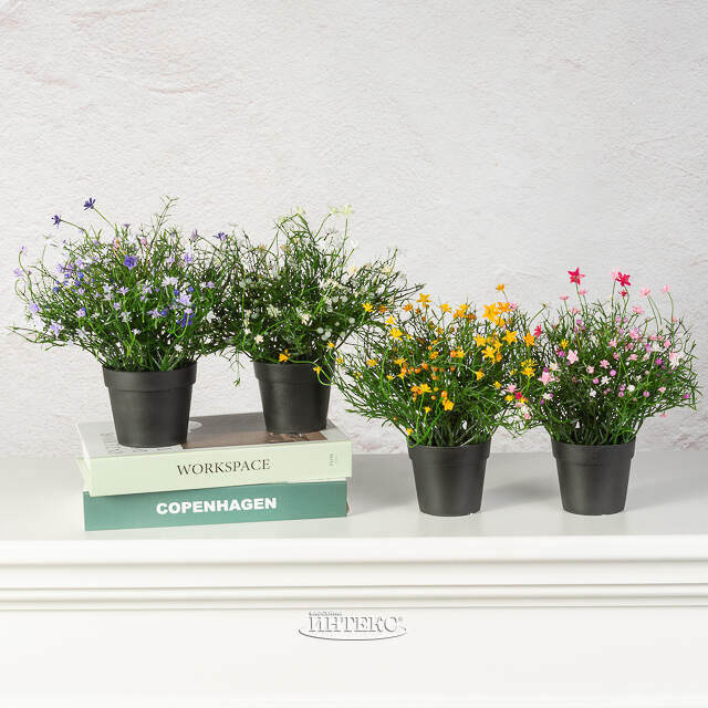 Искусственный цветок в горшке Wild Violet 26 см Summer Deco