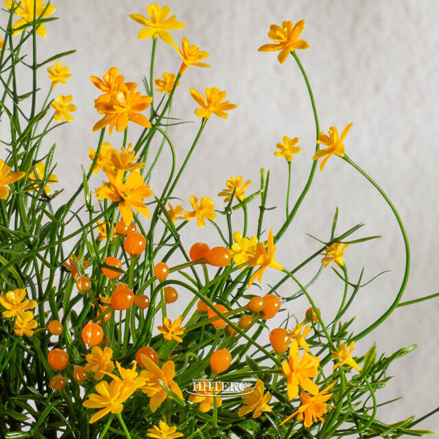 Искусственный цветок в горшке Хатиора 25 см, желтый Summer Deco