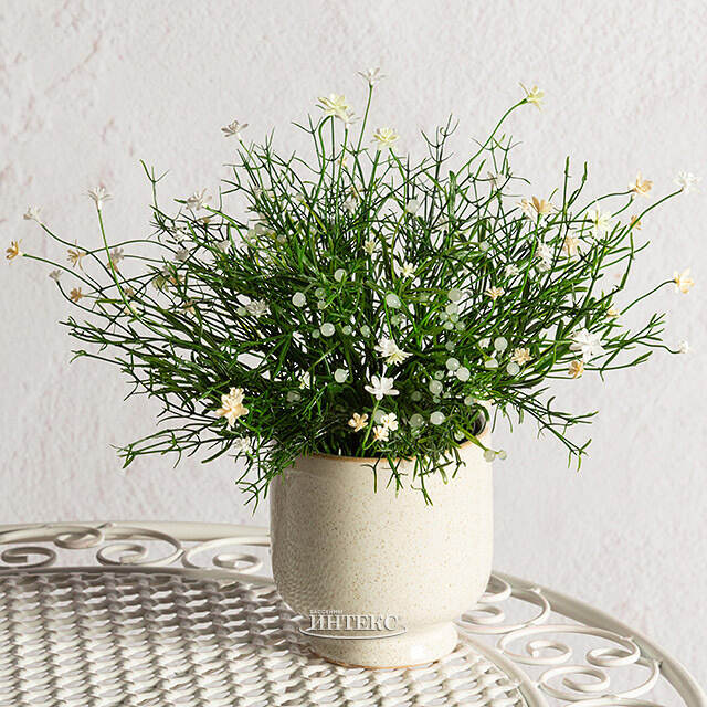 Искусственный цветок в горшке Хатиора 25 см, белый Summer Deco