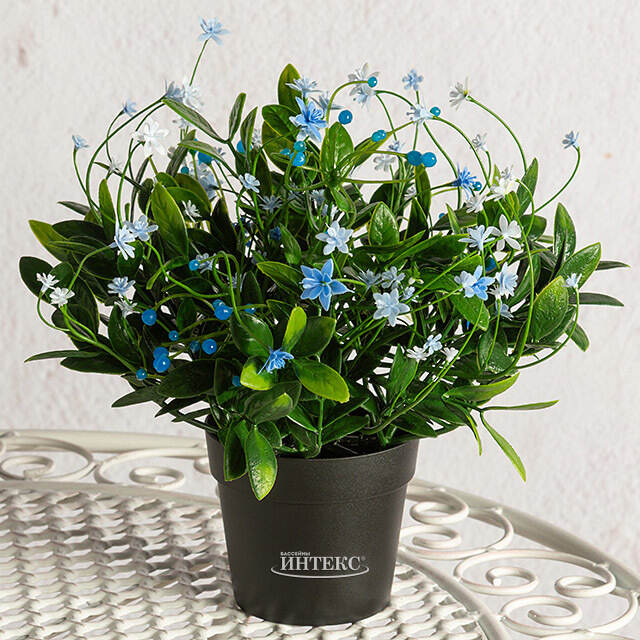 Искусственный цветок в горшке Миозотис 23 см Summer Deco
