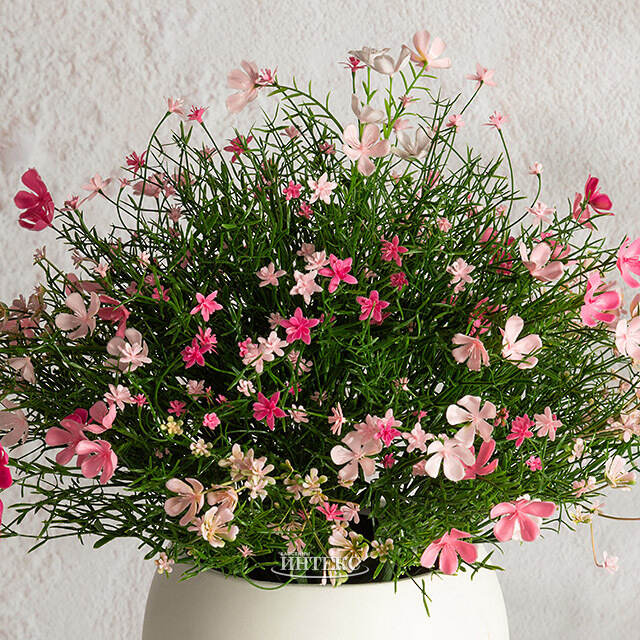 Искусственный цветок в горшке Джиноза 36 см, розовый Summer Deco