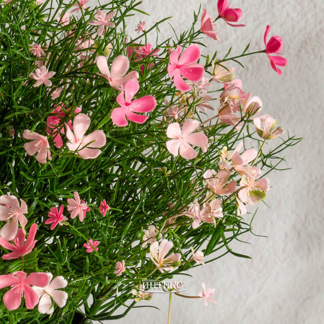 Искусственный цветок в горшке Джиноза 36 см, розовый Summer Deco