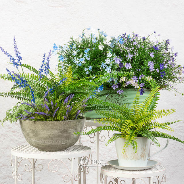 Искусственный цветок в горшке Вереск - Цветущий Водопад 23 см Summer Deco