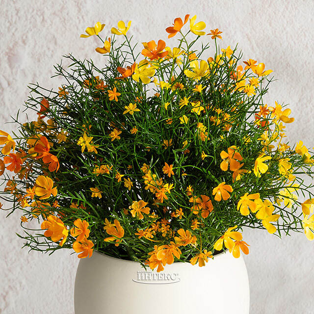 Искусственный цветок в горшке Лобелия 36 см, желтый Summer Deco