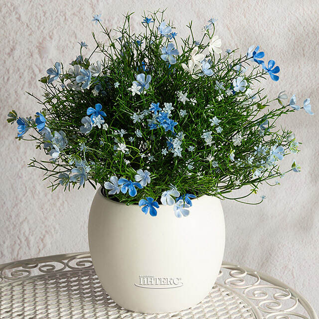 Искусственный цветок в горшке Лобелия 36 см, голубой Summer Deco