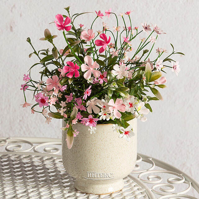 Искусственный цветок в горшке Жасмин 31 см розовый Summer Deco