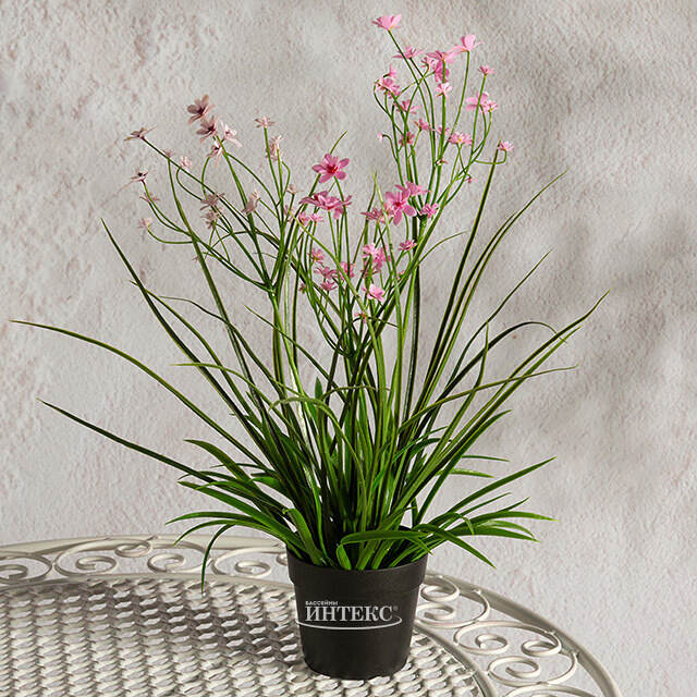 Искусственный цветок в горшке Таллинум 38 см розовый Summer Deco