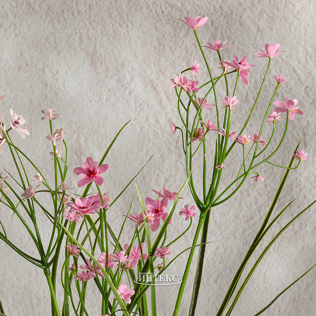 Искусственный цветок в горшке Таллинум 38 см розовый Summer Deco